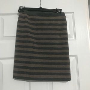 Club Monaco Grey Stripe Sweater Bodycon Skirt XS